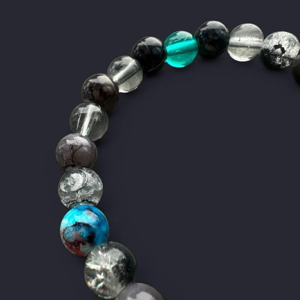 Black Tide Glass Bead Bracelet